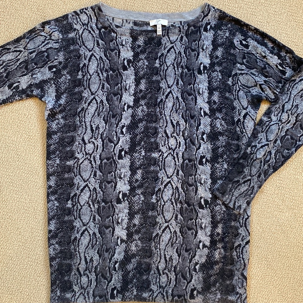 Joie Black Gray Python Print Wool/Cashmere Blend … - image 4